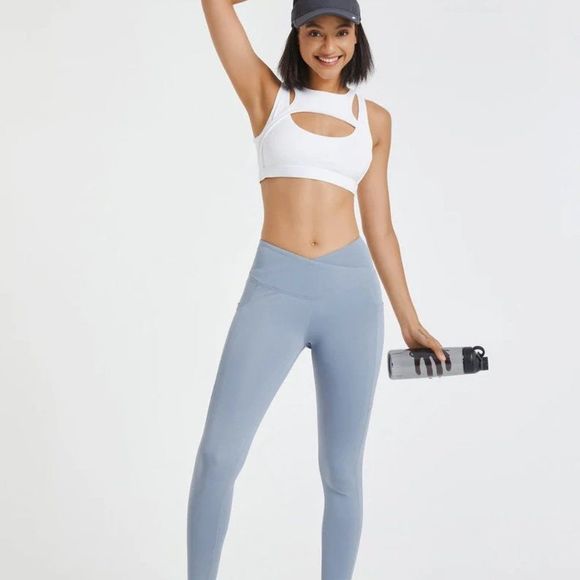 COPY - Light Blue Crossover Legging With Pockets - Crossover Waist - Pocket Leg… - Picture 8 of 10